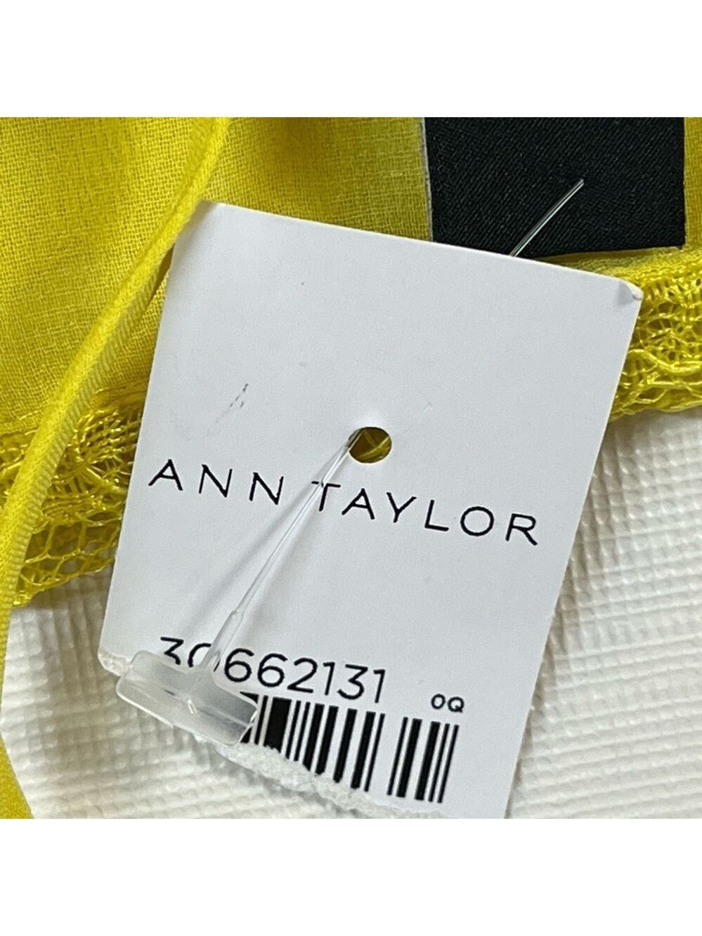 Ann Taylor Yellow Lace Overlay Pleated Front Spaghetti Strap Lined Top sz XS NWT - Picture 8 of 11